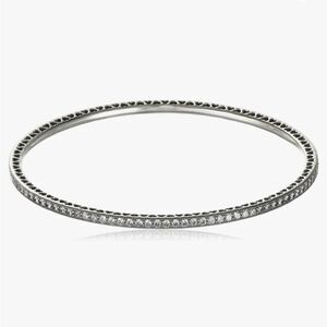 Pandora ALE 925 Oval Bangle Bracelet Twinkling Forever, Clear Cubic Zirconia
